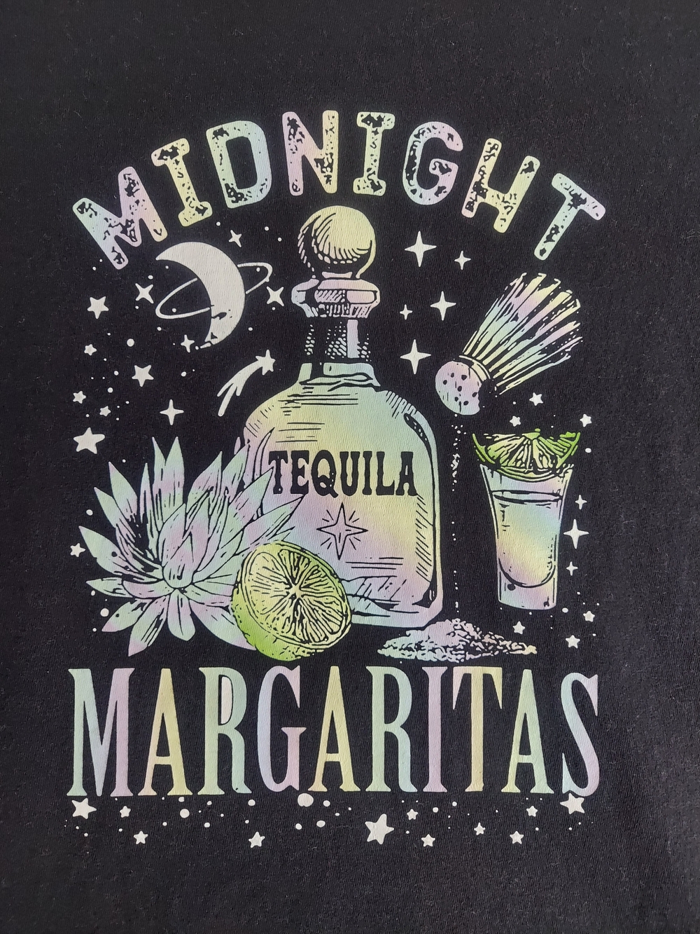 ​COMFORT COLORS Midnight Margaritas Tequila Graphic Tee Black Plus Size 3XL
